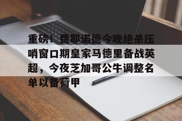 1yule-重磅！费耶诺德今晚绝杀压哨窗口期皇家马德里备战英超，今夜芝加哥公牛调整名单以备荷甲的简单介绍